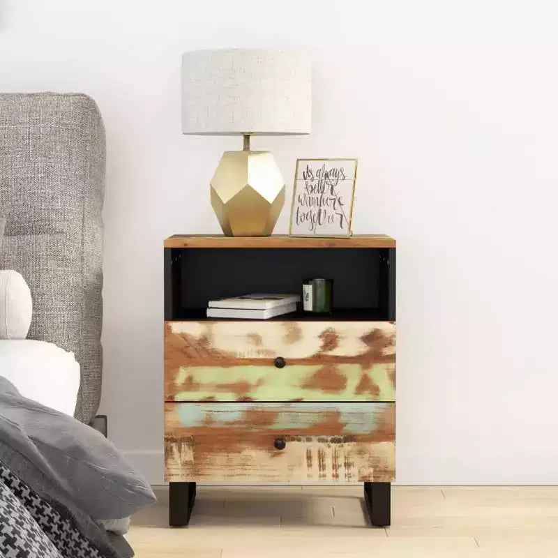 Table de chevet Accent avec tiroir de rangement en bois massif
