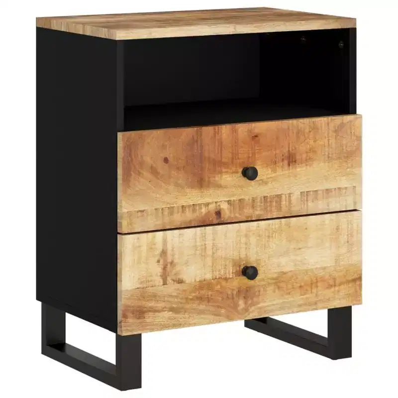 vidaXL Cabinet Accent Nightstand End Table with Storage Drawer Solid Wood