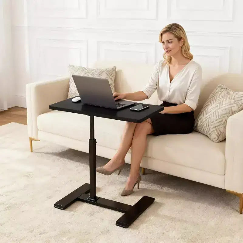 Table de lit réglable en hauteur avec roulettes, table de lit inclinable à plateau divisé
