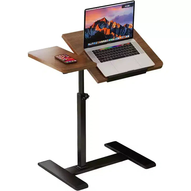 Table de lit réglable en hauteur avec roulettes, table de lit inclinable à plateau divisé