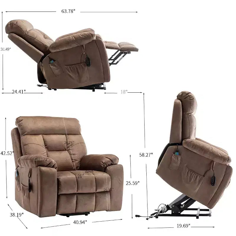 Fauteuil inclinable relaxant électrique pour salon