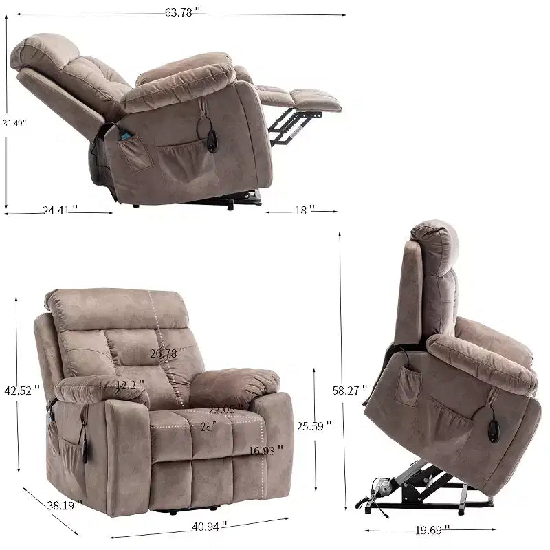 Fauteuil inclinable relaxant électrique pour salon