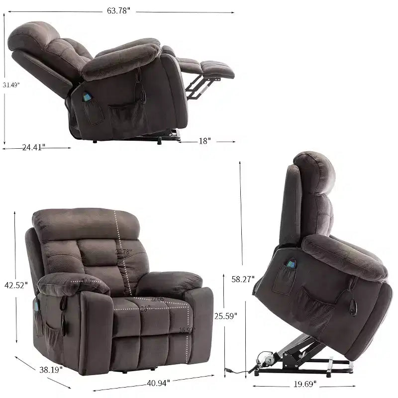 Fauteuil inclinable relaxant électrique pour salon