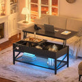 Besiost Coffee Table Lift Top with LED Light and Power Outlet