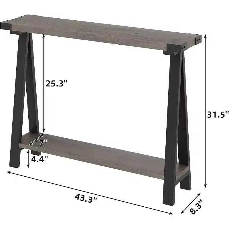 Console avec étagères ouvertes et pieds en R pour entrée, couloir ou salon