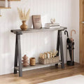Acekool Slim Console Table with Open Shelves and R-Legs for Entryway Hallway Living Room