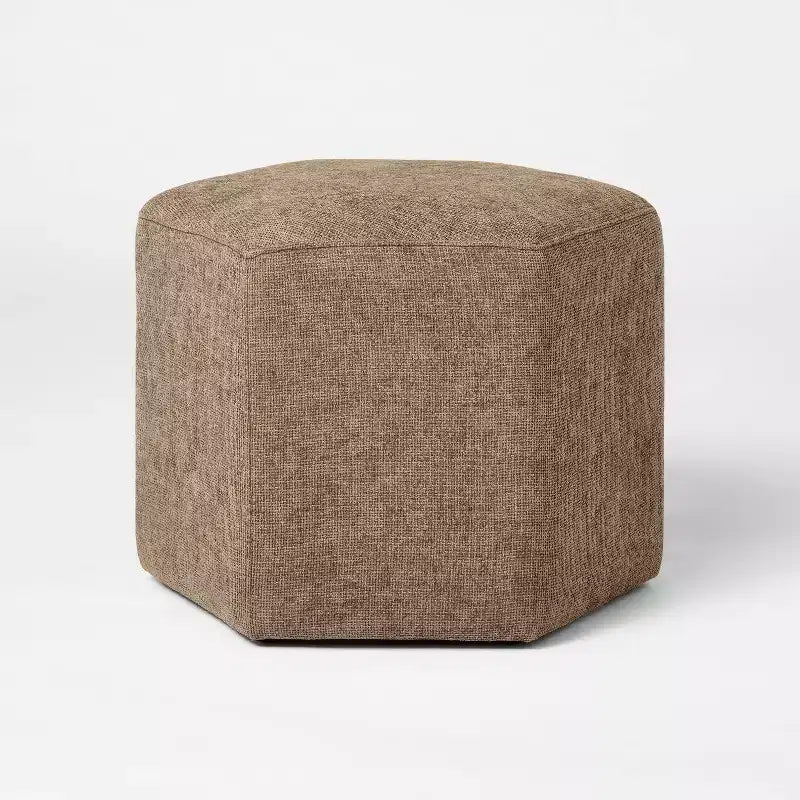 Ottoman rembourré hexagonal - Fauve