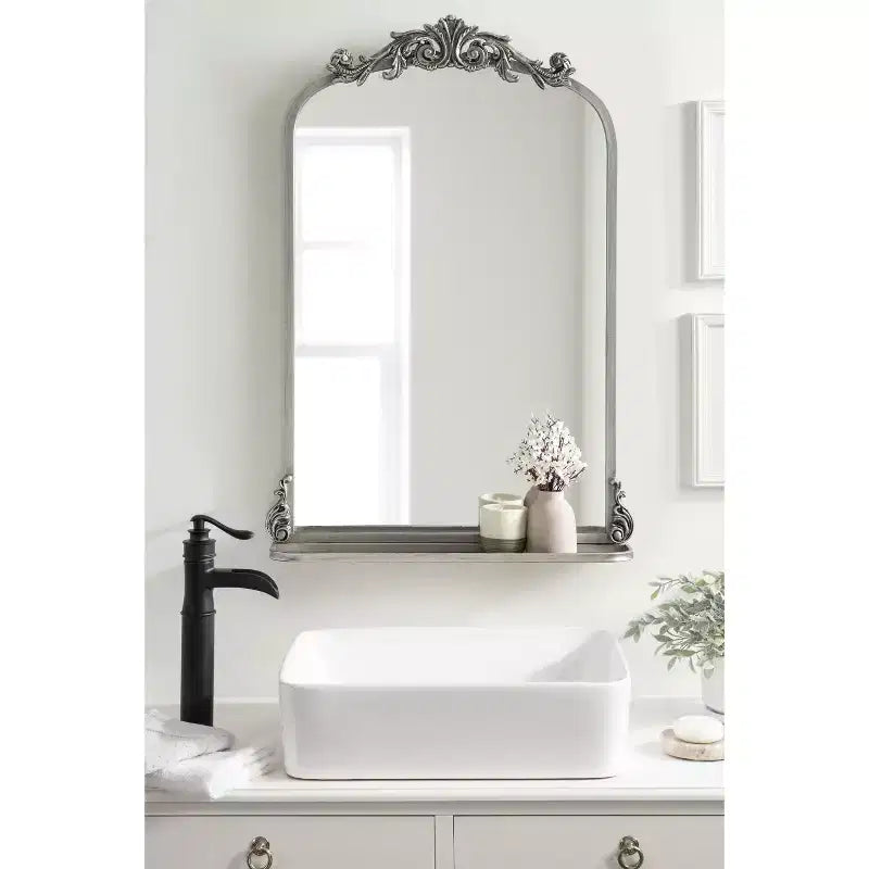 Miroir arche traditionnel avec étagère