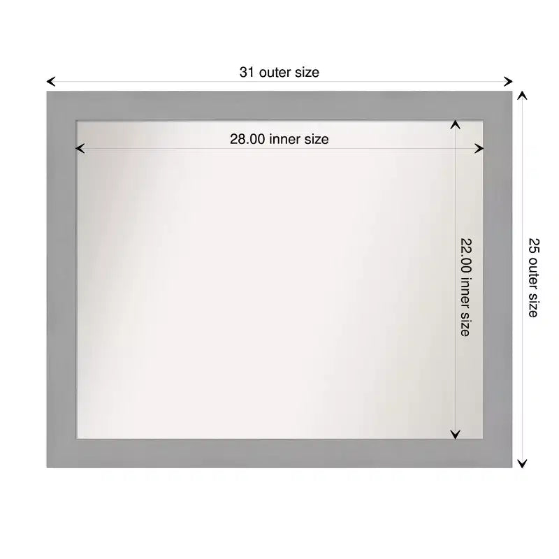 Miroir mural de salle de bain brossé nickel, sans biseau
