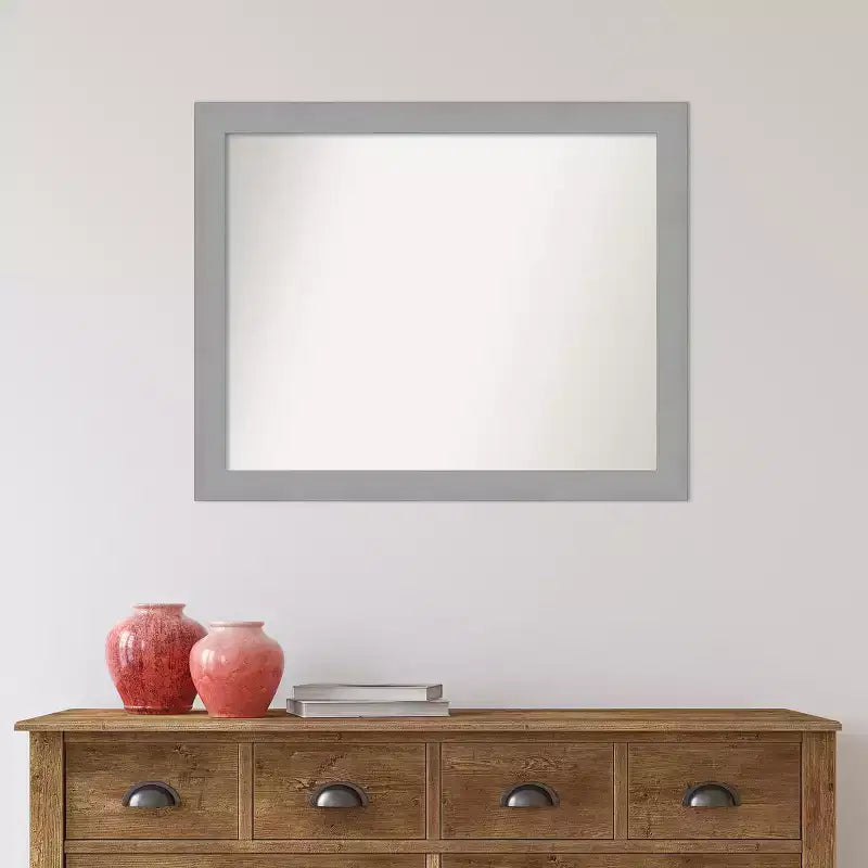 Miroir mural de salle de bain brossé nickel, sans biseau