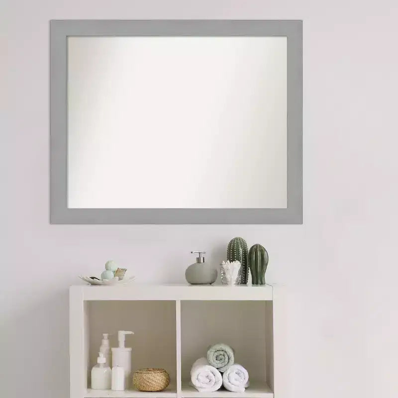 Miroir mural de salle de bain brossé nickel, sans biseau