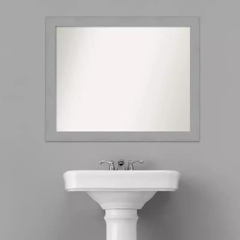 Miroir mural de salle de bain brossé nickel, sans biseau