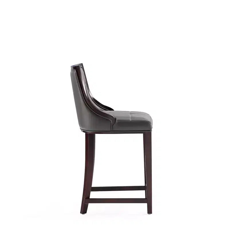 Tabourets de bar à hauteur de comptoir en similicuir et hêtre tapissé