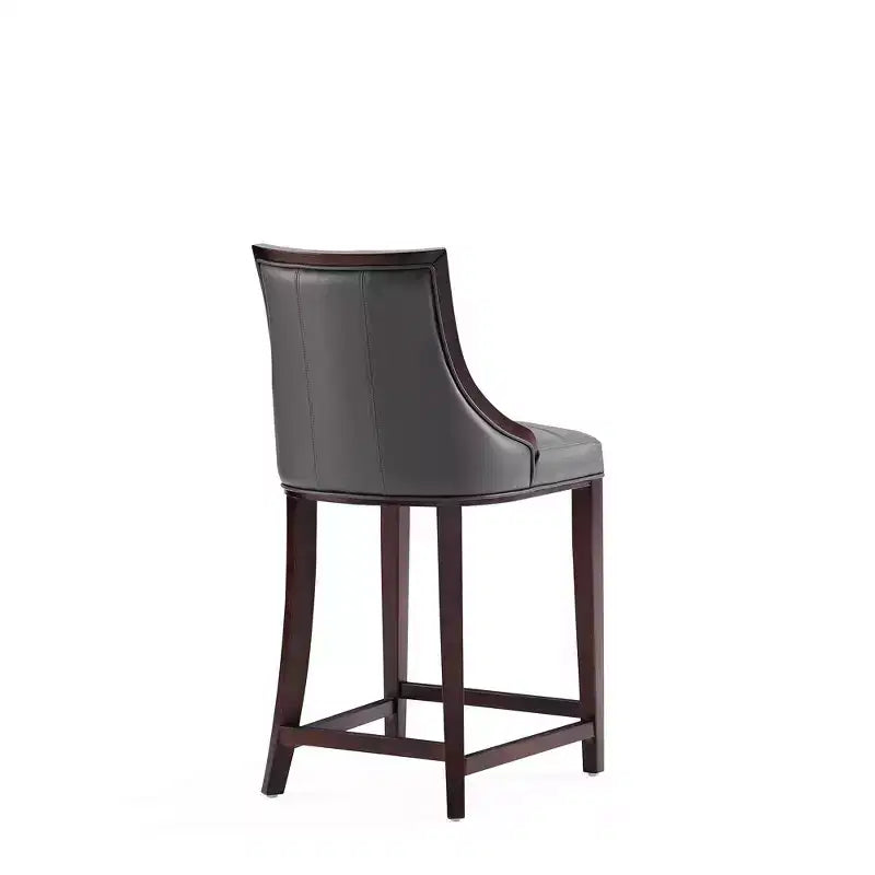 Tabourets de bar à hauteur de comptoir en similicuir et hêtre tapissé