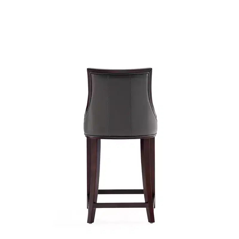 Tabourets de bar à hauteur de comptoir en similicuir et hêtre tapissé