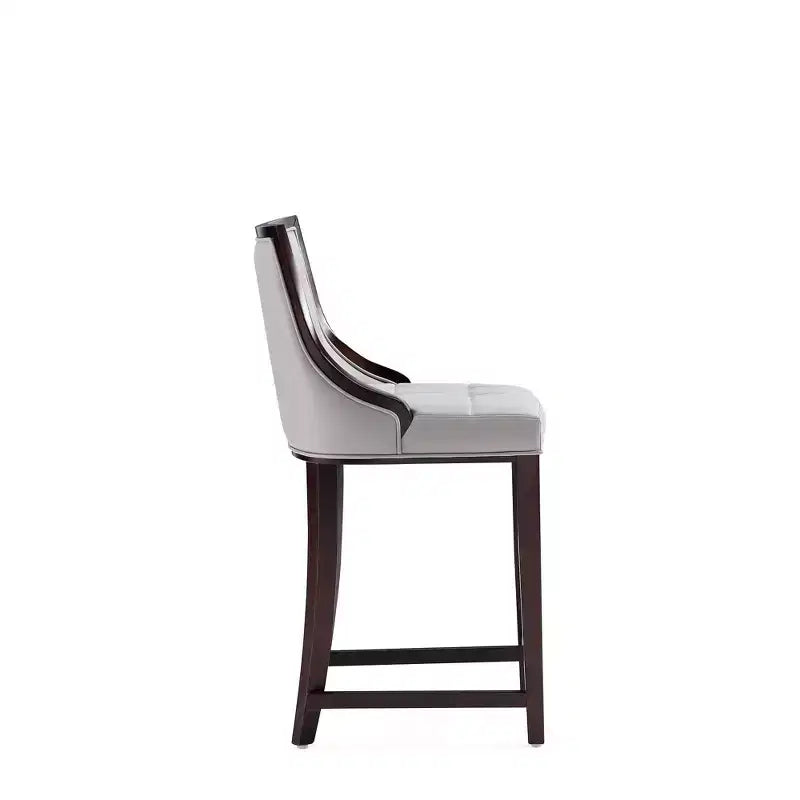 Tabourets de bar à hauteur de comptoir en similicuir et hêtre tapissé